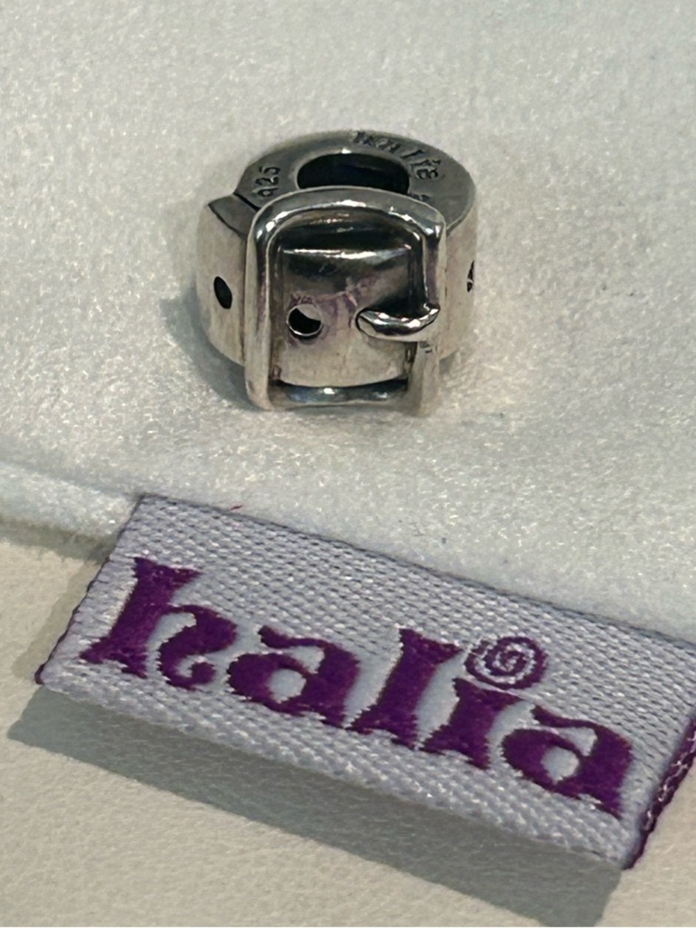 Pandora-style “Buckle” Charm - Sterling Silver